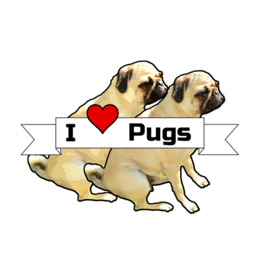 Motiv I love Pugs Mops Hund Haustier Tier Liebe Geschenk