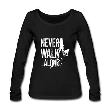 Hunde Langarmshirt - Hund & Frau Never walk alone