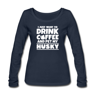 Hunde Langarmshirt - Siberian Husky Huskies Geschenk Hund Rasse Kaffee