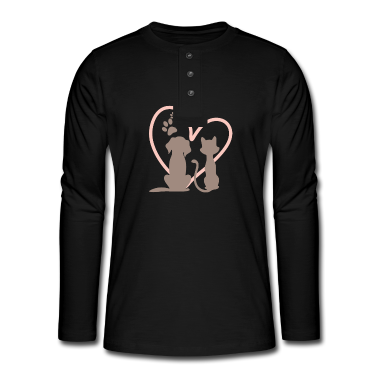 Hunde Langarmshirt - Hund und Katze