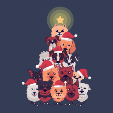 Motiv Hund Weihnachtsbaum