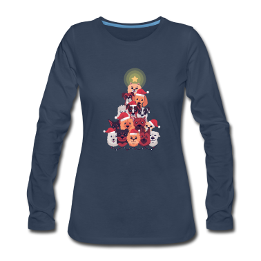 Hunde Langarmshirt - Hund Weihnachtsbaum