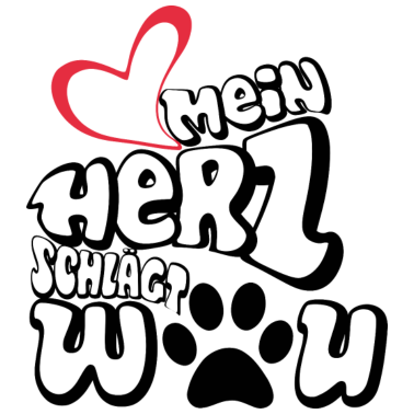 Motiv Mein Herz schlägt WAU Design T-Shirt Hund wau wau