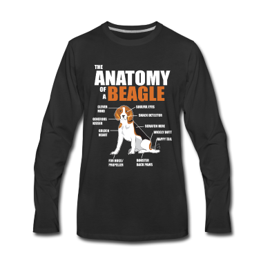 Hunde Langarmshirt - Die Anatomie eines Beagles - lustige Hundebilder