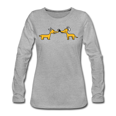 Hunde Langarmshirt - schnuppern riechen 2 hunde team brüder freunde paa