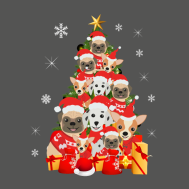 Motiv Hund Tannenbaum