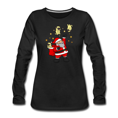 Hunde Langarmshirt - Weihnachtsmann Hunde