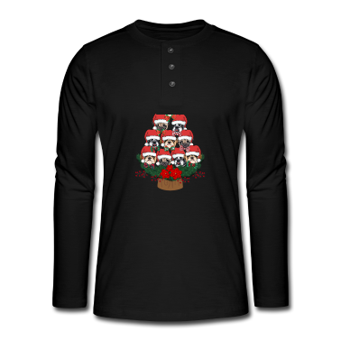 Hunde Langarmshirt - Weihnachtsbaum-Hund