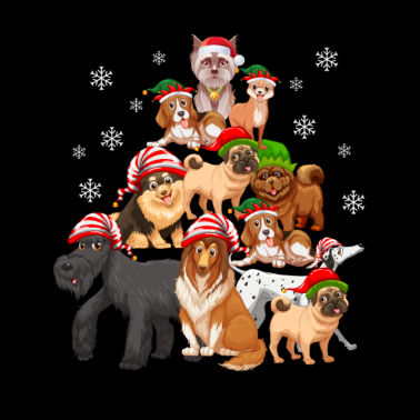 Motiv Hunde Weihnachtsbaum