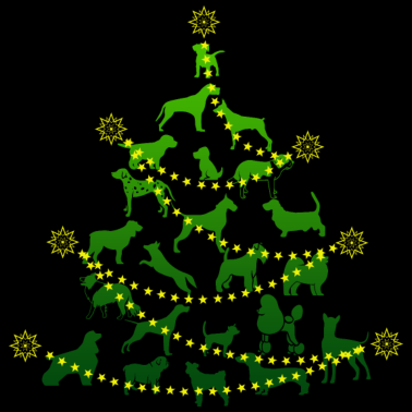 Motiv Weihnachtsbaum mit Hund - Christbaum aus Hunden