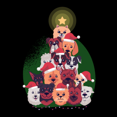 Motiv Hunde Weihnachtsbaum