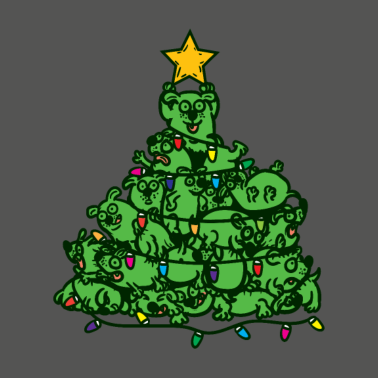 Motiv Hunde Weihnachten Weihnachtsbaum Geschenk