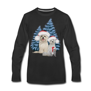 Hunde Langarmshirt - Weihnachtsnetter Hund mit Eichhörnchen