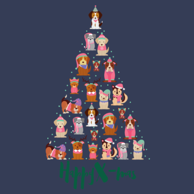 Motiv Weihnachtsbaum Hunde