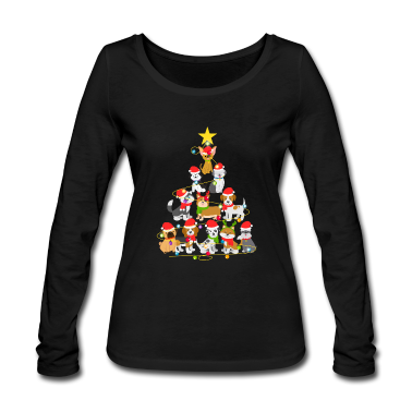 Hunde Langarmshirt - Weihnachtsbaum aus Hunden