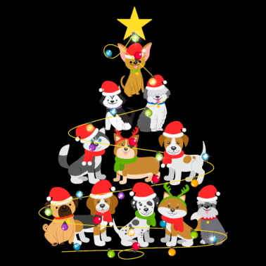 Motiv Weihnachtsbaum aus Hunden