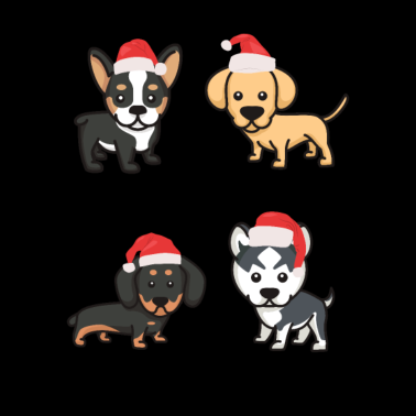 Motiv Hunde Weihnachten Mütze Niedlich Geschenk