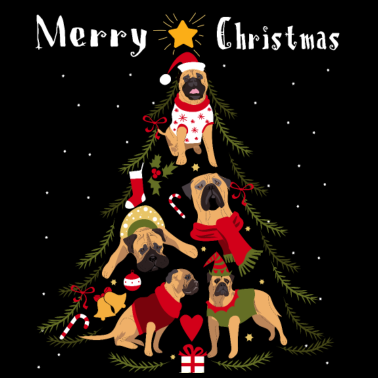 Motiv Bullmastiff Weihnachtsbaum Hund Weihnachten