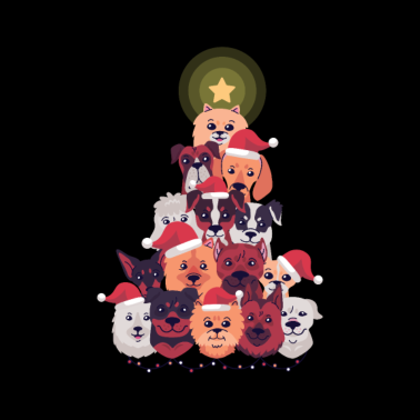 Motiv Hunde Weihnachtsbaum