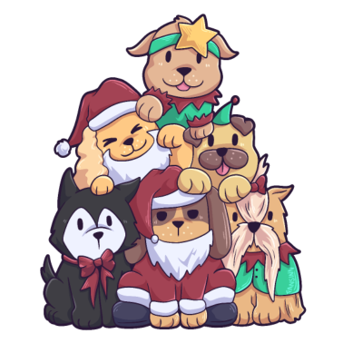 Motiv Christmas Dog Weihnachtsbaum Hunde