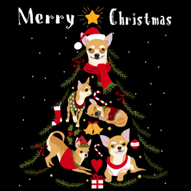Motiv Chihuahua Weihnachtsbaum Hund Weihnachten