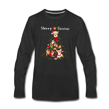 Hunde Langarmshirt - Chihuahua Weihnachtsbaum Hund Weihnachten