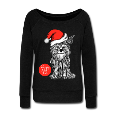 Hunde Langarmshirt - Weihnachten Yorkshire Terrier Hund