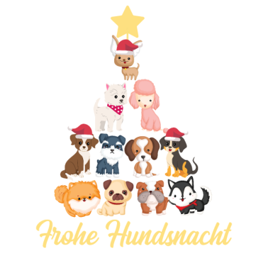 Motiv Frohe Hundsnacht Hunde Weihnachtsbaum Weihnachten