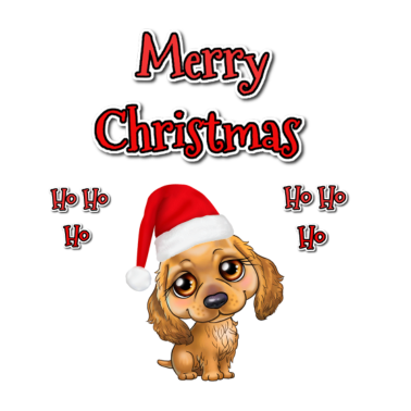 Motiv Cute Dog Merry Christmas Ho Ho Ho Weihnachten Hund