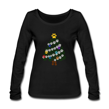 Hunde Langarmshirt - WEIHNACHTS pfoten Design xmas