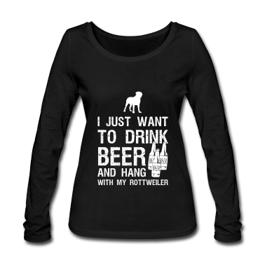 Hunde Langarmshirt - Bier trinken und mit meinem Rottweiler-Hundebesitz