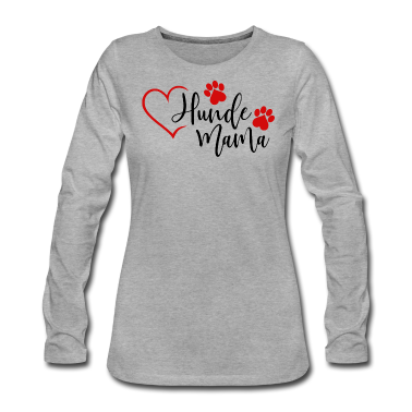 Hunde Langarmshirt - Hundemama Hunde Mama Hund Herz Frauchen Tier rot