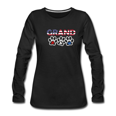 Hunde Langarmshirt - Grand Paw Dog Lover 4. Juli Opa Hund