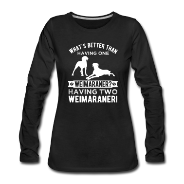 Hunde Langarmshirt - Weimaraner grau Hund lustiges Geschenk