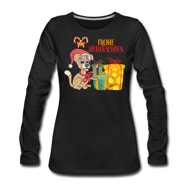 Hunde Langarmshirt - Weihnachten Hund