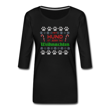 Hunde Langarmshirt - Mit Hund ist jeder Tag Weihnachten
