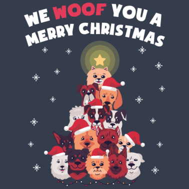 Motiv We Woof You A Merry Christmas - Weihnachten Hunde