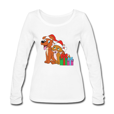 Hunde Langarmshirt - Weihnachten Hund Katze Christmas Xmas Geschenke