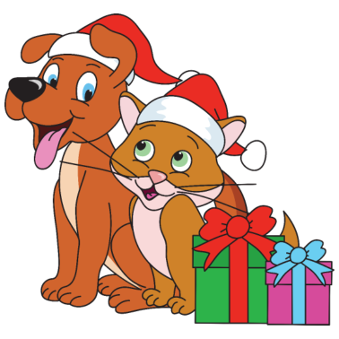 Motiv Weihnachten Hund Katze Christmas Xmas Geschenke