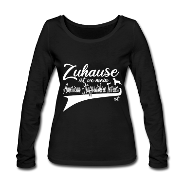 Hunde Langarmshirt - Zuhause, American Staffordshire Terrier Geschenk