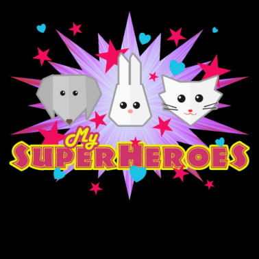 Motiv Superheroes - Superhelden - Hund Kaninchen Katze
