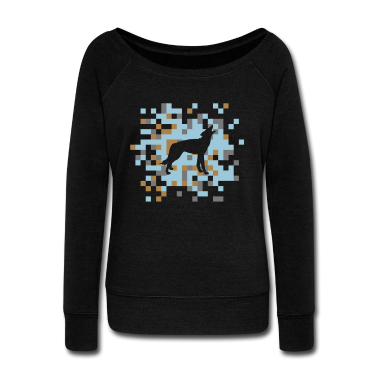 Hunde Langarmshirt - Kacheln Wolf Hund