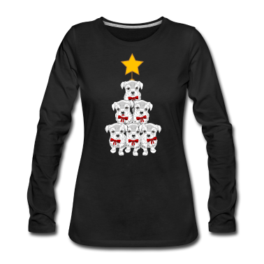 Hunde Langarmshirt - Lustig Hund Weihnachten Weihnachtsbaum Geschenk