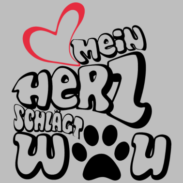 Motiv Mein Herz schlägt WAU Design T-Shirt Hund wau wau