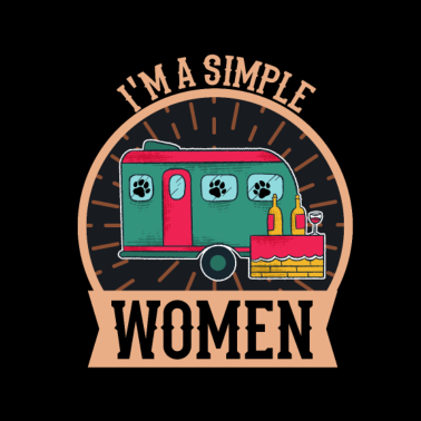 Motiv Camping Frauen Wein Hund Geschenk