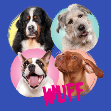 Motiv WUFF Kacheln Hunde