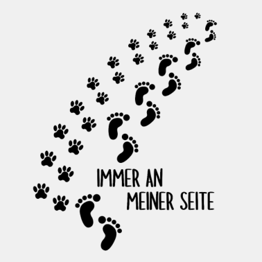 Motiv Immer an meiner Seite Pfote Fußabdruck Hund