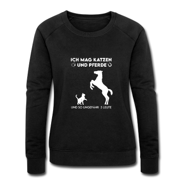 Hunde Pullover - Ich mag Katzen und Pferde Tierliebe Geschenk