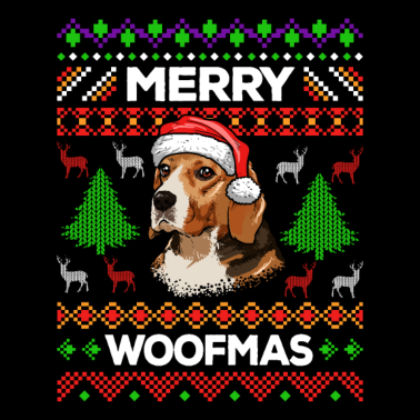 Motiv Merry Woofmas Ugly Sweater Beagle Hund
