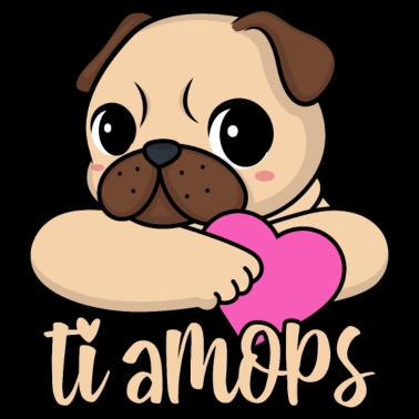 Motiv Valentinstag Mops Herz ti amops Liebe ti amo Paare